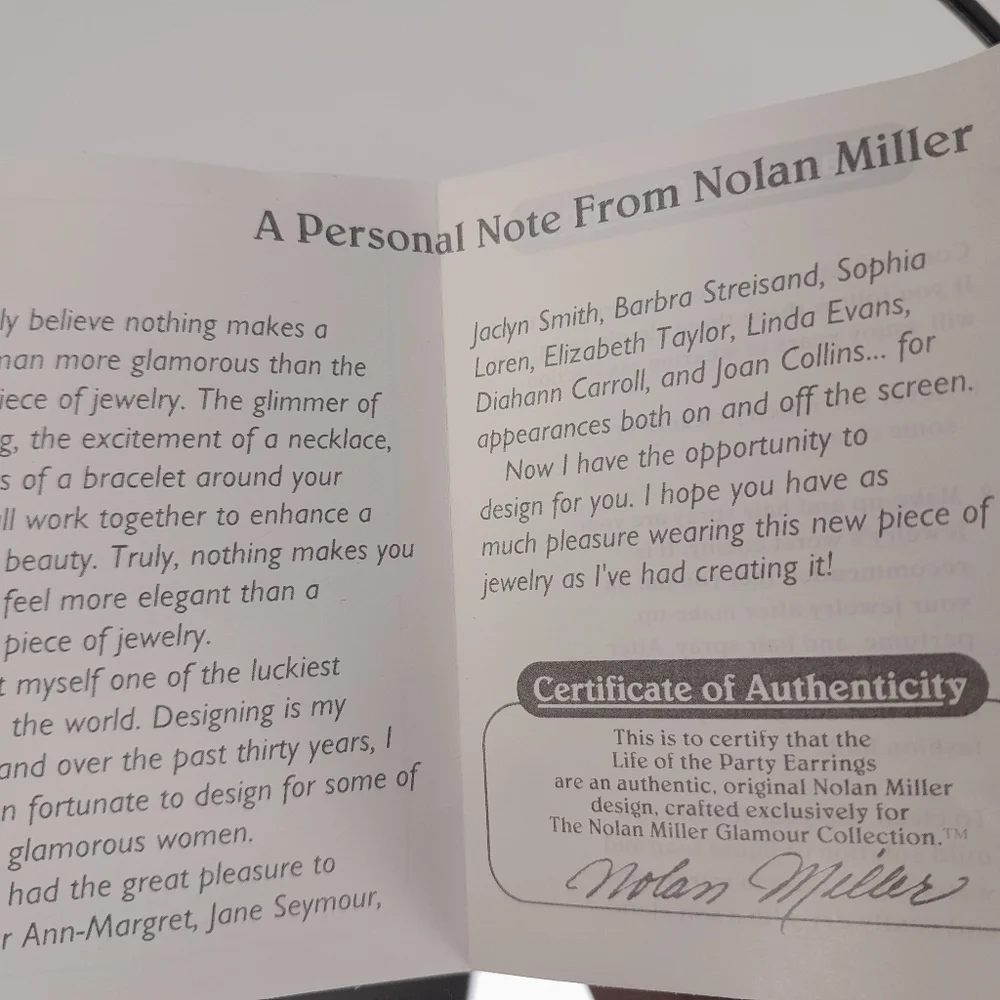 Nolan Miller Earrings - Poinsettia Rhinestone - Never Worn - Original Box - Picture 4 of 6